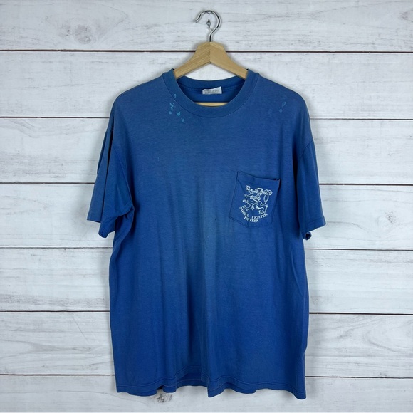 Vintage 1980s Fighter Jet Distressed and Faded T-Shirt XL - Picture 2 of 9